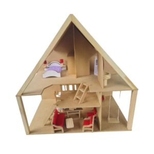 PA142 - Casa de Boneca - Chalé com Móveis.